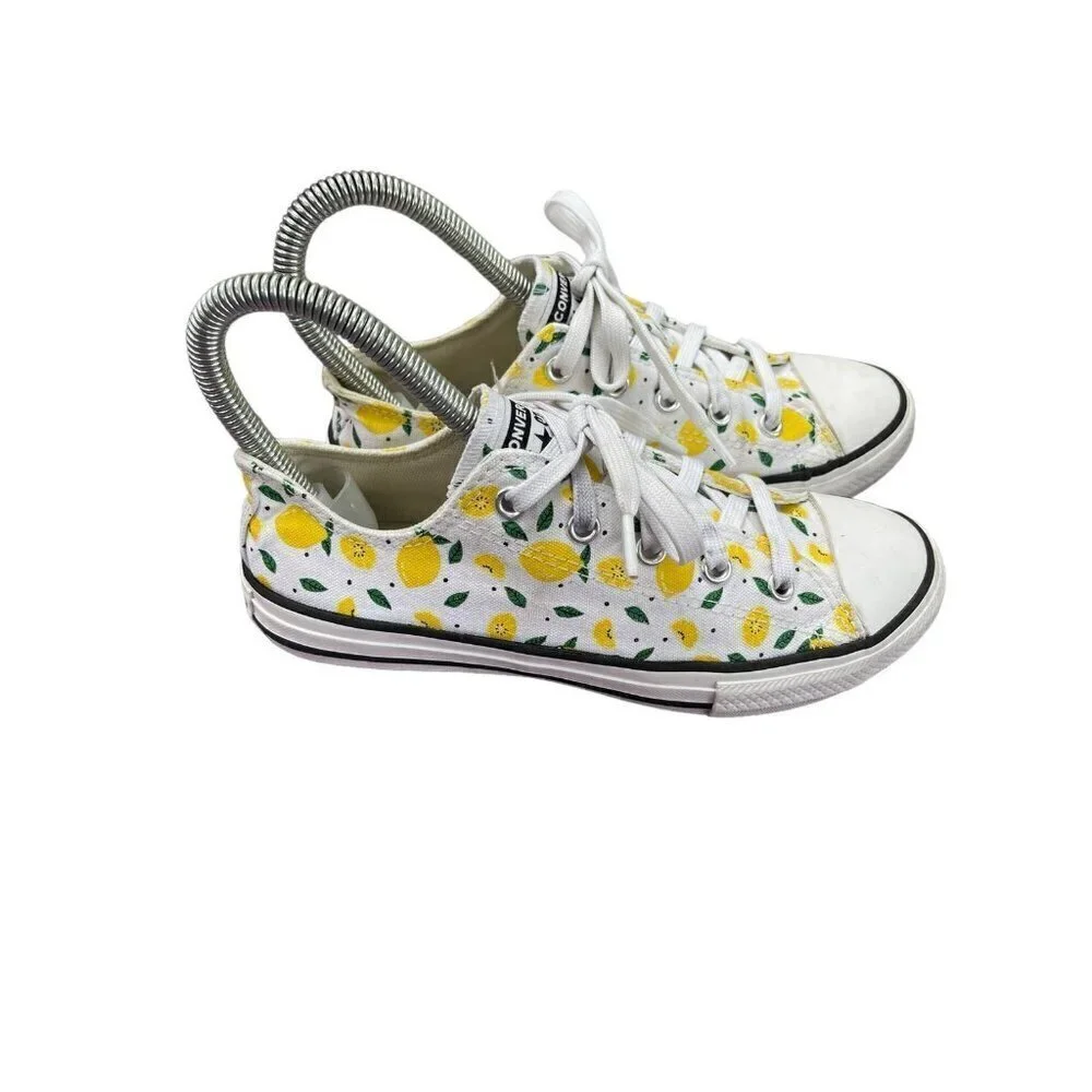 Converse All Star Chuck Taylor Classic Low Shoes Sneakers Lemon Print Youth 2
